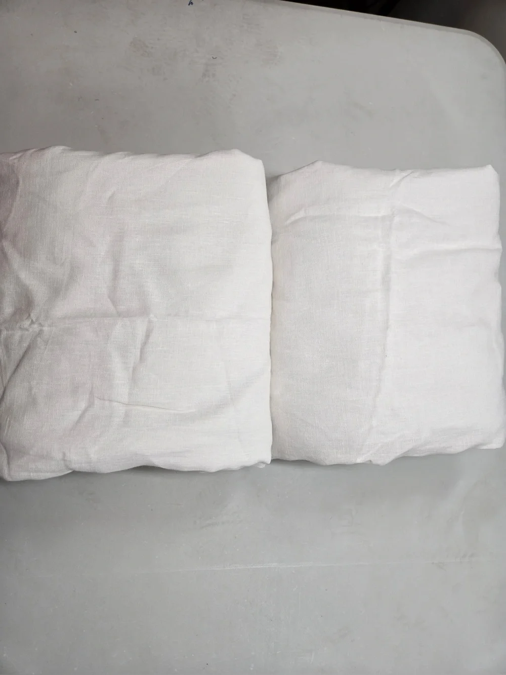QUINCE Set Of 2 48x96 European Linen True Blackout Curtains Cream 0477